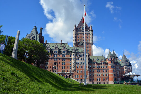 QUEBEC CITY CANADA: The Fairmont Le Ch&acirc;teau Frontenac is a world-renowned, historic, five-star luxury hotel located in the heart of Old Quebec, majestically overlooking the St. Lawrence Riv