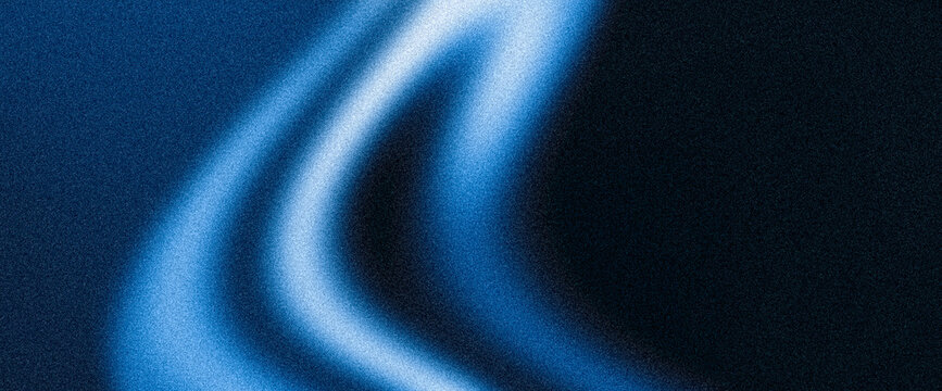 Glowing blue neon curve on dark grainy background dark blue gradient backdrop for website header, landing page, banner, poster, cover, cyber tech project design