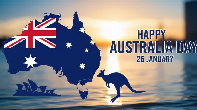 Happy australia day celebration graphic