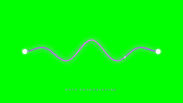 Purple sine wave animation with moving dot on green screen
