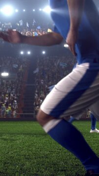 Soccer Player Heading the Ball, Close-Up