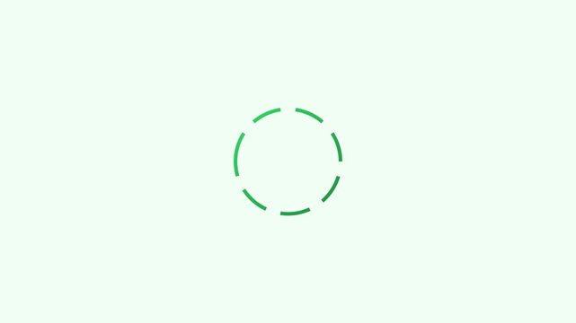 Minimalist green loading spinner animation for digital interface and web ui 4k progress circle