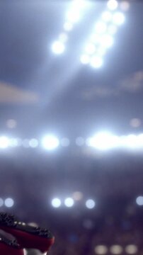Soccer Player Heading the Ball, Action Close-Up