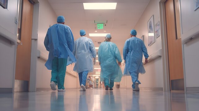 team of doctors in hospital