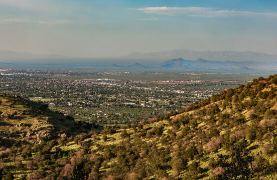 Sierra Vista and Hereford in Arizona seen from the Huachuca Mountains