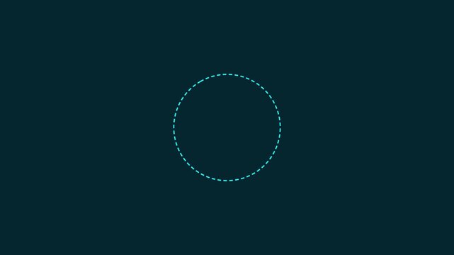 Minimalist loading circle animation with dashed line on dark 4k background
