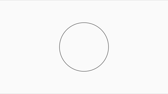 Minimalist loading spinner animation: simple thin line circle rotating on 4k white background progress