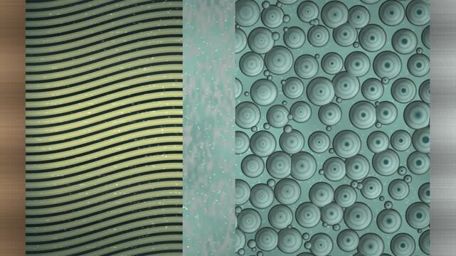 Lithium Ion Battery Cell Cross Section With Layered Graphite Anode And Porous Cathode Particles, Seamless Loop in cool mint tones