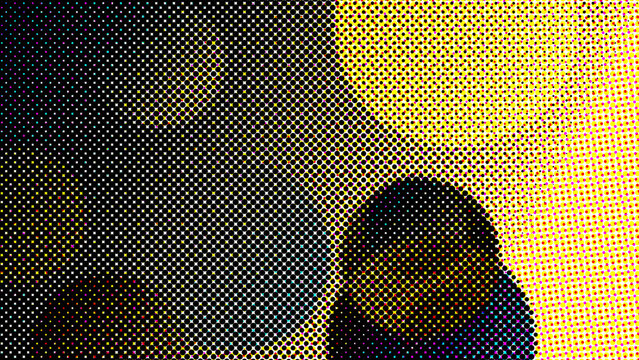 Halftone glass texture abstract halftone pattern background with yellow and black dots, pop art style texture, retro comic book design element