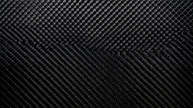 Close up of a black carbon fiber weave pattern with a subtle sheen and diagonal lines