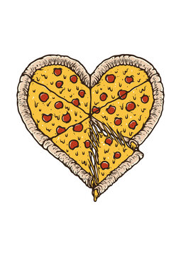 Heart-shaped Pitza image