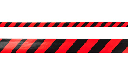 Fototapeta premium Caution tape strips featuring diagonal red and black warning stripes for industrial safety and hazard restriction zones&nbsp;
