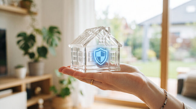 hands holding a house insurance concept 