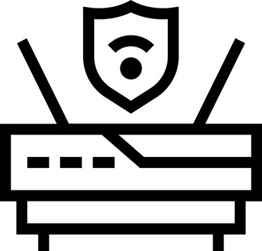 Router Connection Safety Outline Icon

