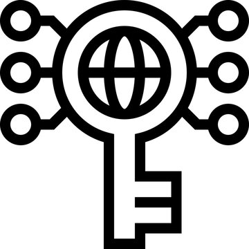Global Key Password Outline Icon
