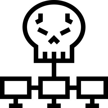 Virus PC Network Outline Icon
