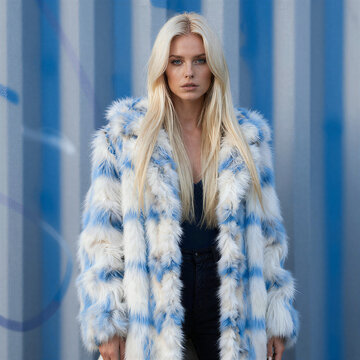 Striped Coat Urban Blonde Gaze