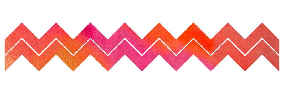 Zigzag line divider with watercolor texture