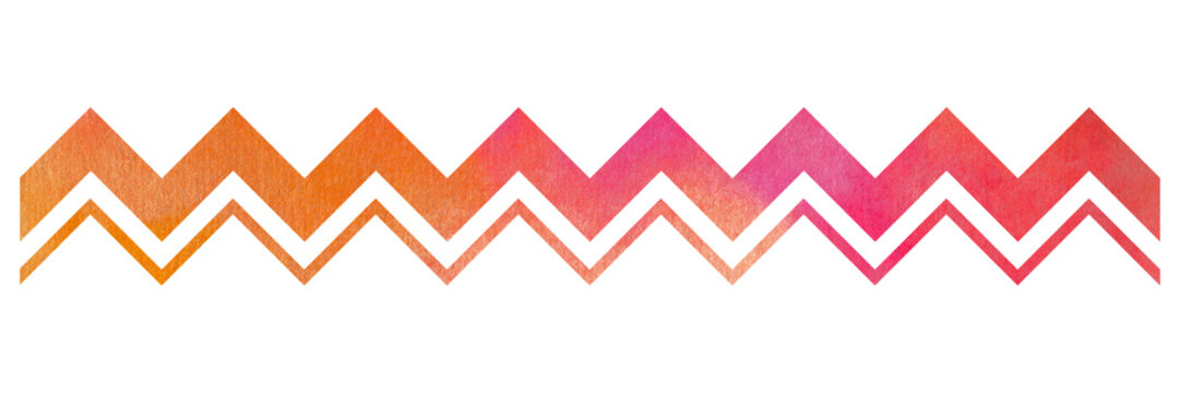 Zigzag line divider with watercolor texture