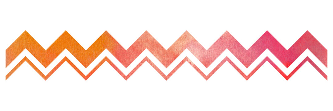 Zigzag line divider with watercolor texture