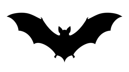 Fototapeta premium Halloween Bat silhouette shadow. Flying nocturnal mammal icon. Halloween spooky design. Dark vector graphic for holiday decoration. isolated on White Background vector