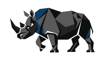 Fototapeta premium Geometric rhino animal illustration low poly style