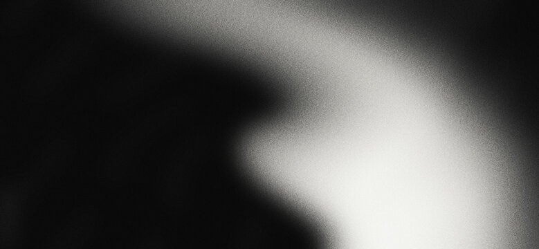 Gray white black grain textured minimal dark webpage header banner design glowing light abstract wave copy space