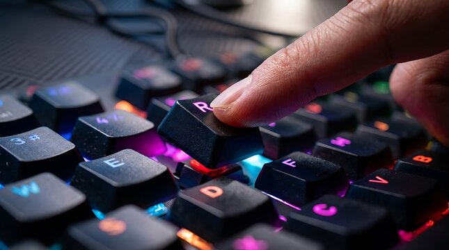 Finger pressing mechanical keyboard keycap with vibrant colorful led backlight illumination