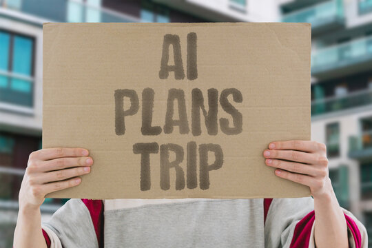 "AI Plans Trip" Agentic systems can now book flights and hotels autonomously. AUTONOMY. WORKFLOW. TASK. BOOKING. PRODUCTIVITY.