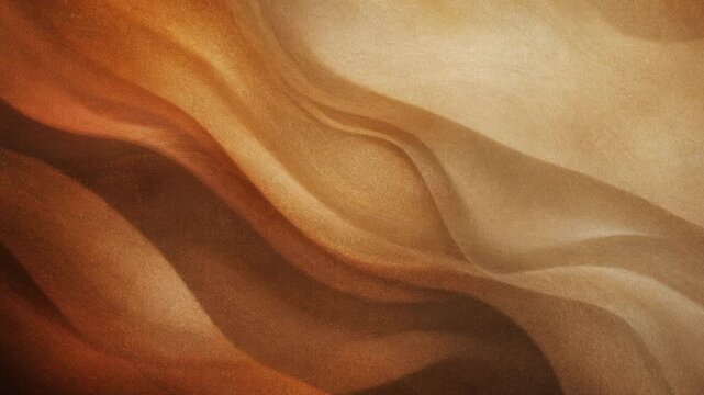 Abstract flowing waves in warm brown and beige tones creating a textured pattern