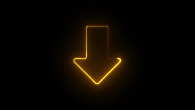 Directional arrow neon glow animation on black background.