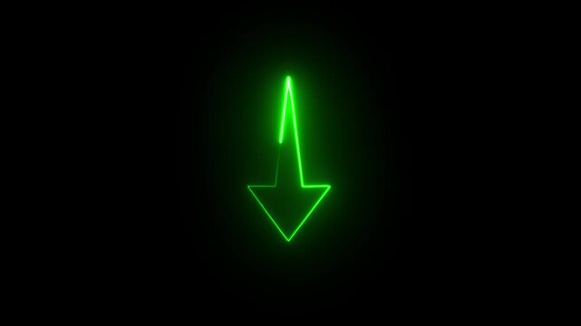 Directional arrow neon glow animation on black background.