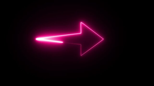Directional arrow neon glow animation on black background.
