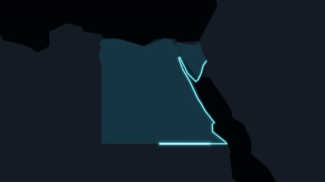 World Map Zoom to Egypt with Glowing Country Outline
