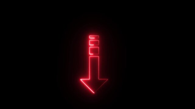 Directional arrow neon glow animation on black background. 