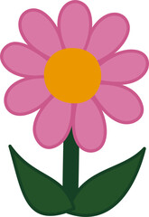 Fototapeta premium Simple Pink Flower Illustration