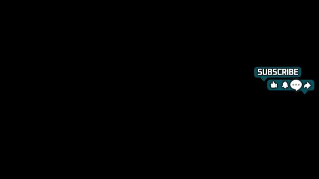Subscribe Button Animation Pop Up right Position with transparent background, can be instantly overlaid onto the video with no complicated editing required.