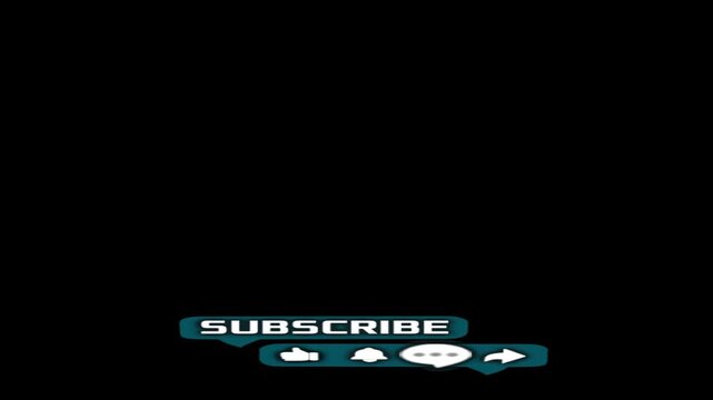 Subscribe Button Animation Pop Up bottomPosition with transparent background, can be instantly overlaid onto the video with no complicated editing required.