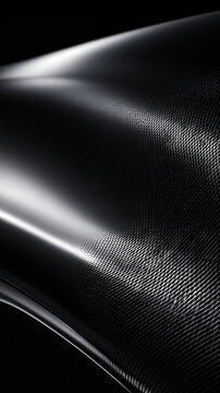 Abstract Black Carbon Fiber Texture with Curved Light Reflections
