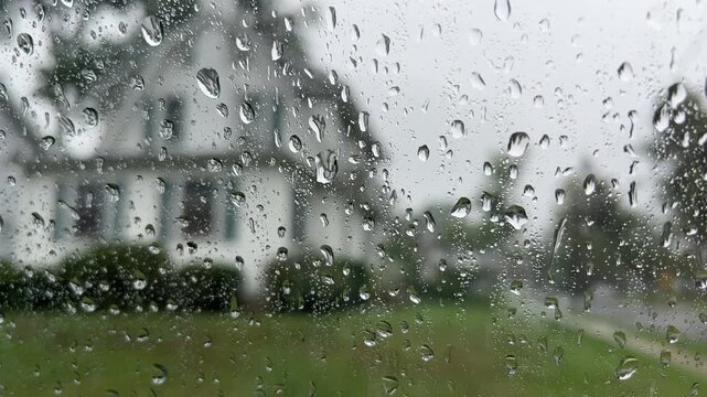 Raindrops on a car window