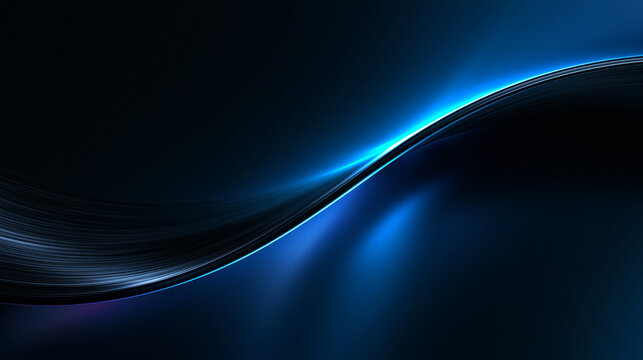 Abstract Futuristic Glowing Blue Wave Background for Technology
