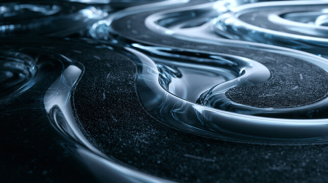 Futuristic Abstract Liquid Metal Winding Track Background