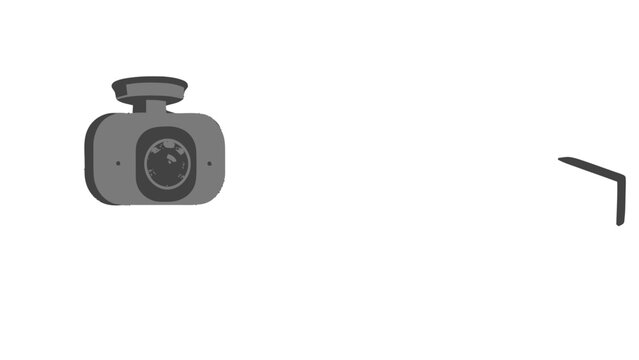 Isolated car dash cam on a transparent background