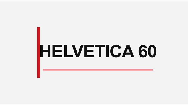 Helvetica 60 typography motion with minimalist red line animation 4k motion minimalist kinetic type clean
