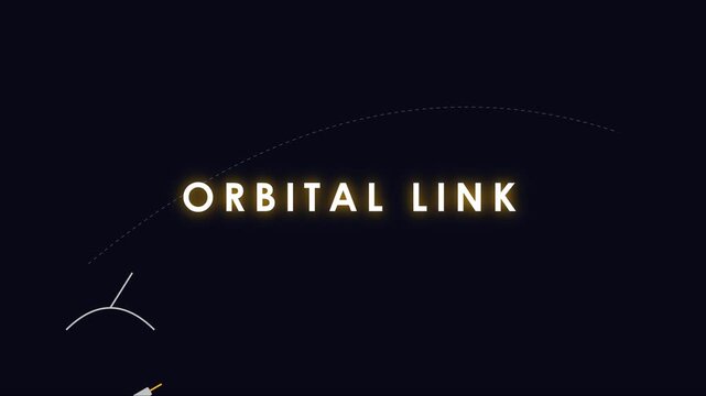 Orbital link satellite communication technology animation with global data network connectivity 4k