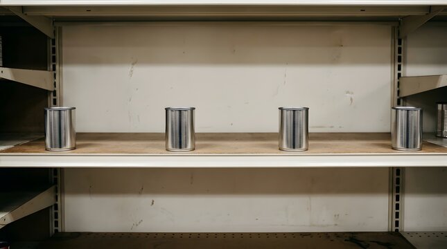 Empty store shelves representing food shortage and scarcity