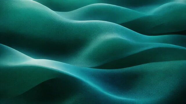 Close-up of smooth, flowing teal fabric with soft folds and texture