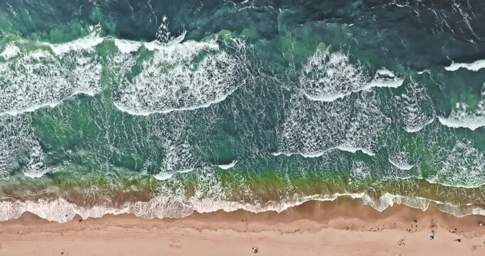 The Baltic Sea and storm waves in summer, Poland.