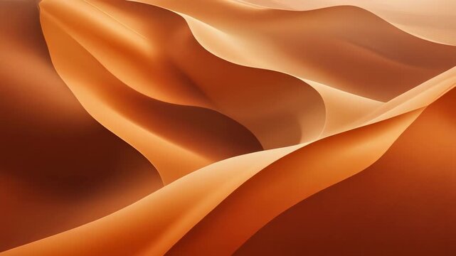 Abstract smooth flowing orange and red curves creating a wave-like pattern