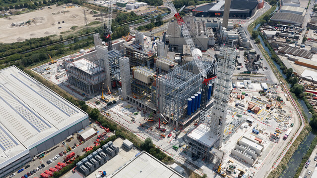 London, United Kingdom - 16 July 2026: Aerial view of Edmonton Energy Recovery Facility Construction
